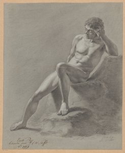 Ülő férfi akt, elölnézet (1. díj 1807) alkotó: Johan Christiaan Willem Safft