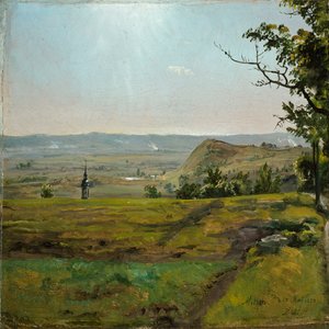 Zöld mezők Meissen közelében. Tanulmány alkotó: Johan Christian Dahl