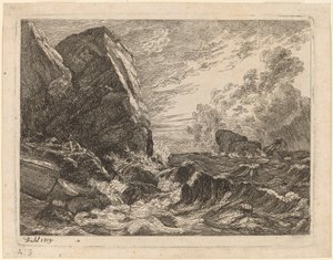 Norvég tengerpart vihar közben alkotó: Johan Christian Dahl