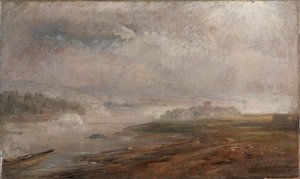 Az Elba ködös reggelen alkotó: Johan Christian Dahl