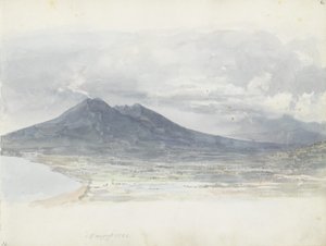 A Vezúv a Quisisana felől nézve alkotó: Johan Christian Dahl