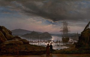 Kilátás a Vaekero-ból, Christiania közelében alkotó: Johan Christian Dahl