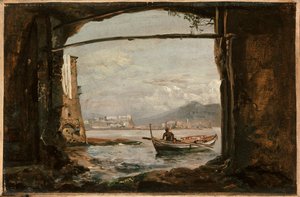 Kilátás egy Posillipo melletti barlangból alkotó: Johan Christian Dahl