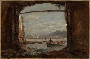 Kilátás egy Posillipo melletti barlangból alkotó: Johan Christian Dahl