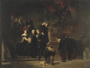 Tűz a királyi palotában, Stockholm, 1697. május 7., 1862-66 alkotó: Johan Fredrik Hockert