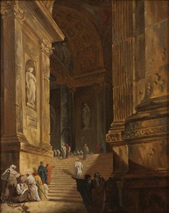 Temple Staircase, 1783 körül (olaj, vászon) alkotó: Johan Gottlob Brusell