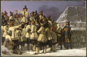 I. Vasa Gusztáv király (1496-1560) Dalecarlia embereihez szólva Morában – Gusztáv Vasa svéd király Dalarnából származó férfiakhoz szólva, Sandberg, Johan Gustaf (1782-1854). olajfestmény
