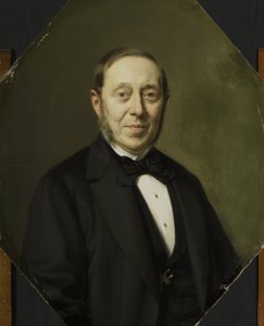 Johannes Cornelis van Pappelendam (1810-1884) portréja. Művész és műkereskedő. A Van der Hoop Múzeum felügyelője