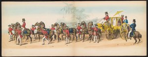 A delfti hallgatók maskarádéja, 1857 (3. tábla) A delfti diáktestület tagjai által 1857. május 5-én tartott jelmezes felvonulás a djokjokartai szultán garebeg körmenetét és a legjellemzőbb holland típusokat ábrázolva.