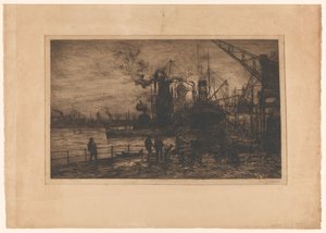 Kilátás a rotterdami kikötőre alkotó: Johan Hendrik van Mastenbroek (signed by artist)