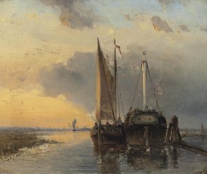 Kikötő egy holland folyón
