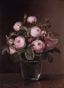 Rózsák üvegvázában, 1842