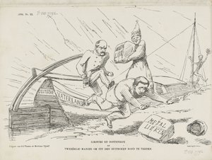 Rajzfilm Bismarckról és a Német Konföderációról, 1866 Limburg és Ausztria avagy két út a német szövetség elhagyására (cím a tárgyon)