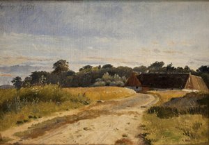 Egy Croft Lodskovban, a Vognserup-kastély közelében. Tanulmány alkotó: Johan Thomas Lundbye