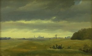 Frederiksborg kilátása Hestehavenből alkotó: Johan Thomas Lundbye