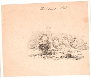 A kakas. Illusztráció Kaalund "Fables for Children" című művéhez. Lásd a lapkatalógus megjegyzését. alkotó: Johan Thomas Lundbye
