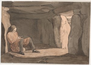 Lorents Frölich egy átjárósírban ül alkotó: Johan Thomas Lundbye
