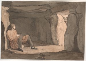Lorents Frölich egy átjárósírban ül alkotó: Johan Thomas Lundbye