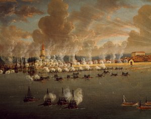 III. Gustav svéd flottája Frederikshavn ostromában, 1790. május 20., Johan Tietrich Schoultz (1754-1807), orosz-svéd háborúk, dán