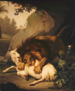 Egy oroszlán megtámad egy kecskét, 1785