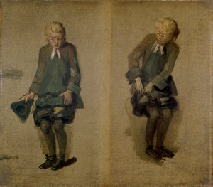 Két vázlat David Garrickról, mint Abel Drugger az "Alchimist"-ben, 18. század