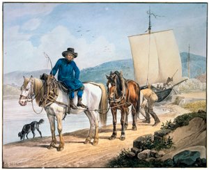 Ló és szekér a folyónál, 1817.