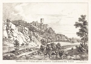 Kilátás a St. Helena és a Rauhenstein-kastélyra Baden közelében