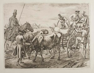 Kozákok beszállnak egy szekérbe alkotó: Johann Adam Klein