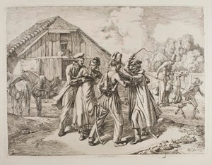 Kozákok törnek be egy tanyára alkotó: Johann Adam Klein