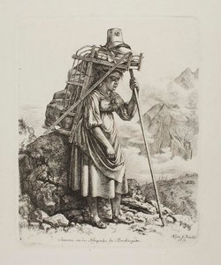 Tejszolgáló egy „Saeter”-ben a Königsalpe-on alkotó: Johann Adam Klein