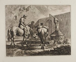 Lovak a kútnál alkotó: Johann Adam Klein