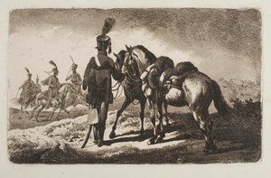 Huszár lovakkal alkotó: Johann Adam Klein