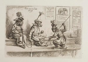 Az 1829-es újévre. Majmok alkotó: Johann Adam Klein