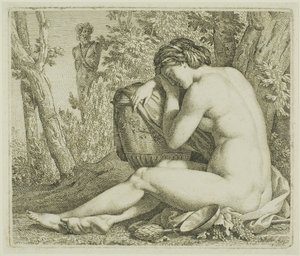Pihenő bacchánsnő alkotó: Johann August Nahl II