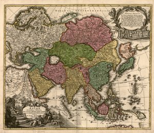 Asiae recentissima delineatio, qua status et imperia totius orientis unacum orientalibus indiis exhibentur LOC 2007627524 alkotó: Johann Baptist Homann