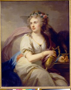 Jekatyerina Fjodorovna Dolgorukova (Dolgorukova) hercegnő (1769-1849) portréja Hebében. Johann Baptist von Lampi ágyék festménye (1751-1830), olaj, vászon. osztrák művészet