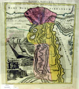 Egyiptom ma, Egyiptom térképe, kb. 1720 alkotó: Johann Baptista Homann