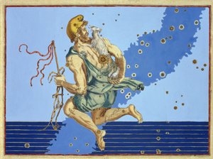 Auriga, az északi félteke csillagképe, Johann Bayer „Uranometriájából”, Alexander Mair metszet (1559-1616 körül) 1603 (kézzel színezett rézmetszet)