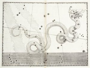 A kígyófej és a kígyófark csillagképe, 1603 körül