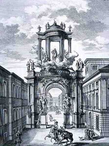 Diadalív, Bécs, a „Történelmi építészet tervrajza” című művéből, Johann Adam Delsenbach (1687-1765) metszete, 1721 (metszet)