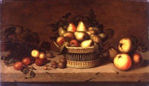 Gyümölcscsendélet egy kosárban (panel) alkotó: Johann Bouman