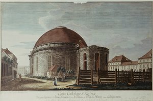 Szent Hedvig, Katedrális, Berlin (kézzel színezett metszet) alkotó: Johann Carl Wilhelm Rosenberg