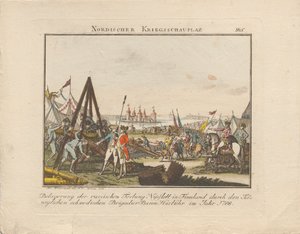 A Nyslott orosz erőd ostroma Finnországban, 1788. alkotó: Johann Caspar Weinrauch