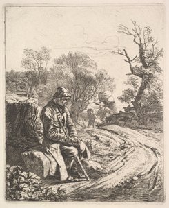 Egy öreg ember ül az út szélén, 1818.
