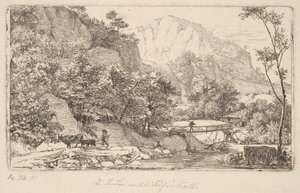 Paraszt tehénnel és borjúval, az Unterbergben, a Berchtesgaden mellett, 1818.