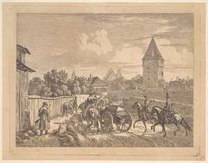Orosz lándzsások kísérik a Cassonne ezredet, 1816.