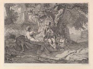 A művész, kalauzával pihen, 1819.