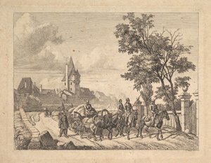 A kozákok kísérik a poggyászkocsit, 1816.