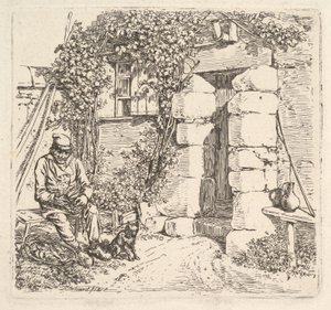 Az öreg és pomerániai kutyája, 1817.