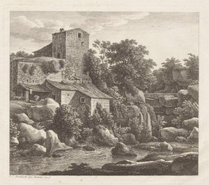 Ház egy hegyi patak mellett alkotó: Johann Christian Reinhart